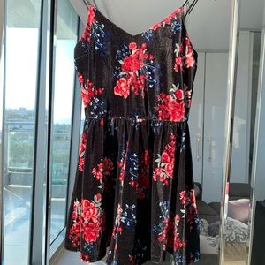 Velvet Floral Playsuit Romper